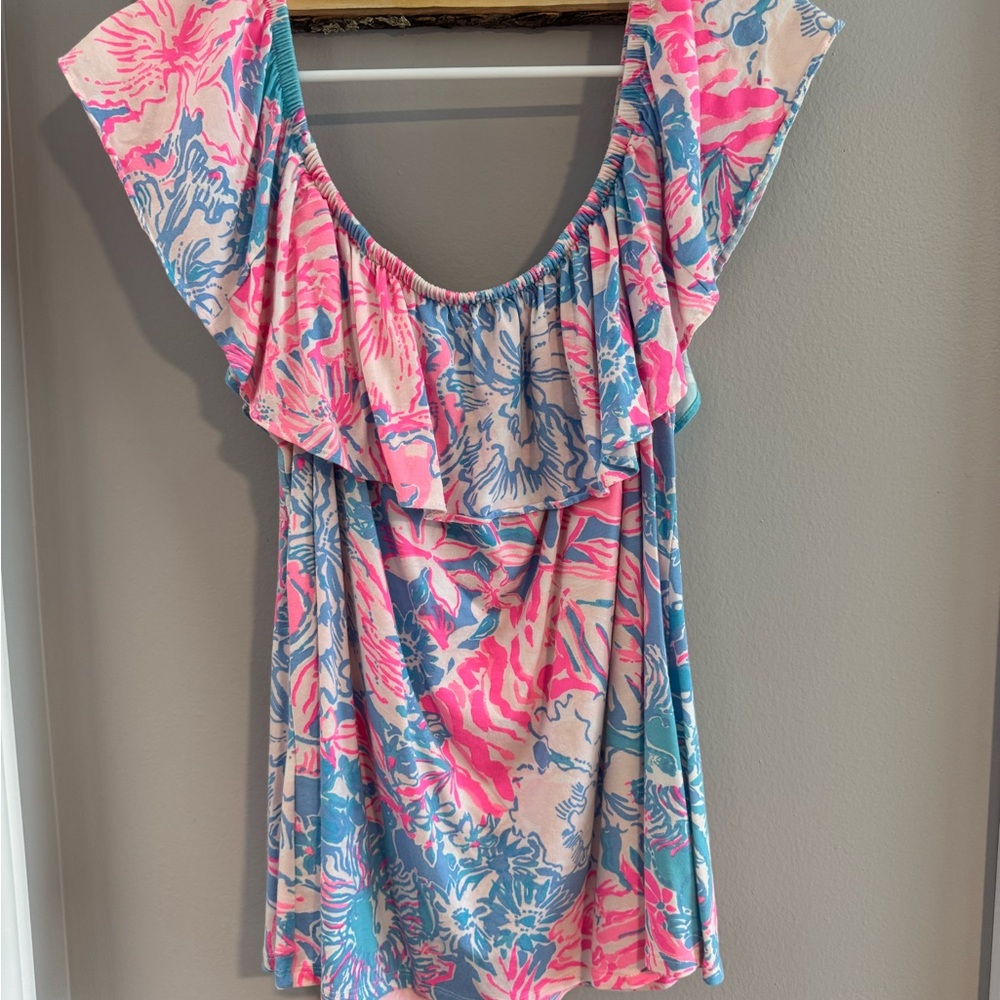 GUC Lilly Pulitzer Pink and Blue Top, XL